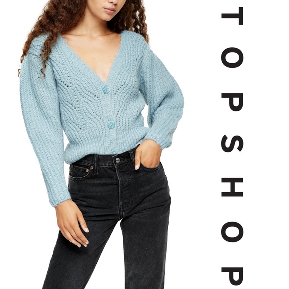 topshop blue cardigan